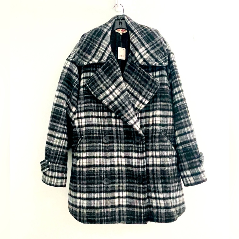 💙 FREE PEOPLE HIGHLANDS WOOL PEACOAT SIZE LARGE WOMENS💙